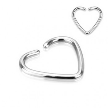 Fake Cartilage Clip On Heart Ring
